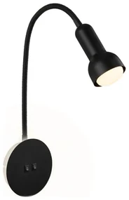 Briloner 2178015 - LED Nástenná flexibilná lampa 1xE14/10W/230V + LED/3W čierna BL1818