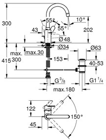 GROHE 23043003 - Umývadlová batéria EUROSTYLE COSMOPOLITAN veľkosť L chróm