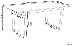 Jedálenský stôl 180 x 95 cm svetlé drevo CAMDEN Beliani