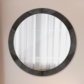 Okrúhle ozdobné zrkadlo na stenu Sivé trojuholníky fi 90 cm