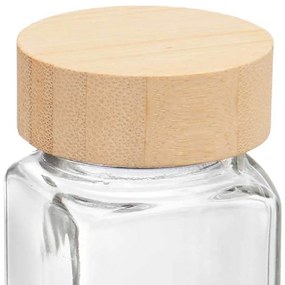 Sada 6ks koreničiek hranatých s bambusovým viečkom DECOR 6*120ml