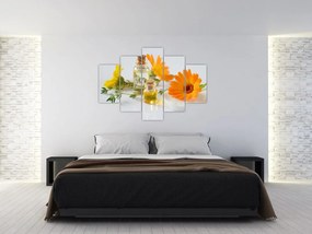 Obraz oranžových kvetín (150x105 cm)