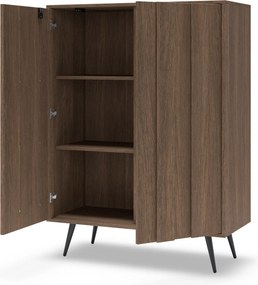 Vysoká komoda Flaro 93 cm s osvetlením - dub dunin