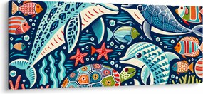 Obraz – Kreslené vodné zvieratká (120x50 cm)