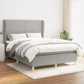 Boxspring posteľ s matracom bledosivá 140x200 cm látka 3128365
