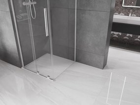 Mexen Velar L, sprchový kút s posuvnými dverami 100 x 100 cm, 8mm číre sklo, chrómová, 871-100-100-03-01