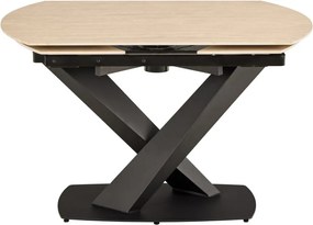 Rozkladací jedálenský stôl Morella 120/180 cm béžový/čierny