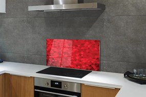 Sklenený obklad do kuchyne Červené vzor trojuholníky 125x50 cm