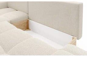 Rozkladacia rohová čalúnená sedacia súprava ALMADA do L, ľavé prevedenie, svetlobéžová