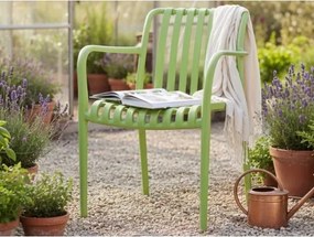 Záhradná stolička s podrúčkami Pixa, zelená%