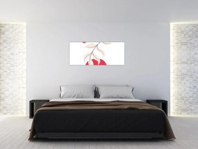 Obraz - Ružová florálna abstrakcia N⁰2 (120x50 cm)
