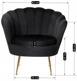 PROXIMA.store - Glamour kreslo ANGEL FARBA: sivá