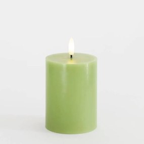 SIRIUS Vosková LED svíčka Sille, jablkově zelená, 7,5 x 10 cm