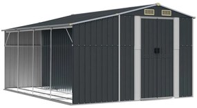 Záhradná kôlňa antracitová 277x365,5x179 cm pozinkovaná oceľ