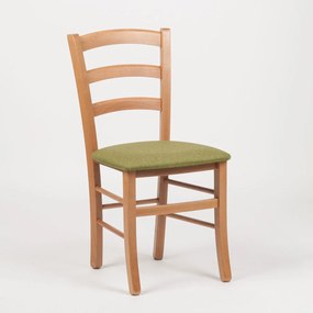 Stima stolička PAYSANE s čalúneným sedákom Vyberte odtieň ->: Dub, Vyberte látku ->: LUX Zelená 18