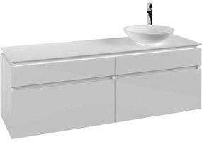 VILLEROY &amp; BOCH Legato závesná skrinka pod umývadlo na dosku (umývadlo vpravo), 4 zásuvky, 1600 x 500 x 550 mm, Glossy White, B59800DH