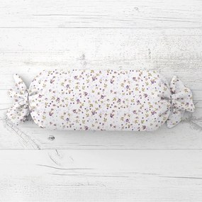 Biante Vankúš valec bonbon Sandra SA-004 Fialové ružičky 15x40 cm