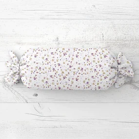 Biante Vankúš valec bonbon Sandra SA-004 Fialové ružičky 15x60 cm