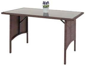 Polyratanový jedálenský stôl HWC-G16, 112x60cm - hnedá