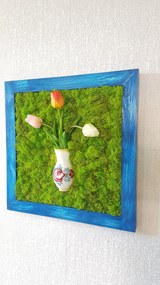 Machový 3D obraz s tulipánmi 50cm x 50cm