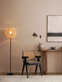 LED prírodno-čierna stojaca lampa Lito
