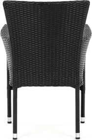 Autronic BONTEC Záhradná stolička, kov, polyratan, čierna, AZC-S2117 BK Farba: Čierna