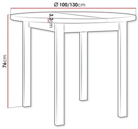 Rozkladací jedálenský stôl Messas 100 130 II L (dub artisan + čierna) (pre 2-4 osoby). Vlastná spoľahlivá doprava až k Vám domov. 1105400