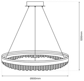 LED Luster na lanku LED/52W/230V pr. 60 cm zlatá