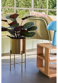 Súprava 2 kvetináčov na podstavcoch v mosadznej farbe Hübsch Gardo