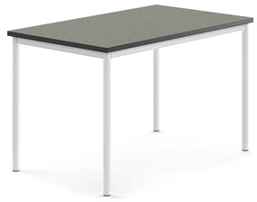 Stôl SONITUS, 1200x800x760 mm, linoleum - tmavošedá, biela