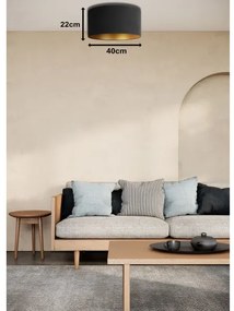 Duolla - Stropné svietidlo ROLLER 1xE27/15W/230V pr. 40 cm čierna/zlatá
