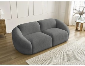 Sivá pohovka z textílie bouclé 230 cm Tina – Bobochic Paris