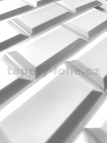 Samolepiace PVC panely 3D panely PCVS06, rozmer 30 x 30 cm, obklad biely, IMPOL TRADE