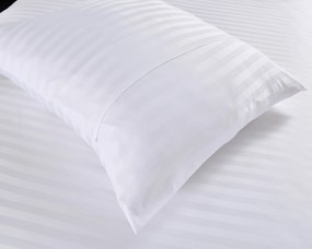 Hotelové obliečky z mikrovlákna JASMINE biele - prúžok 2 cm Rozmer obliečky: 70 x 80 cm | 140 x 200 cm