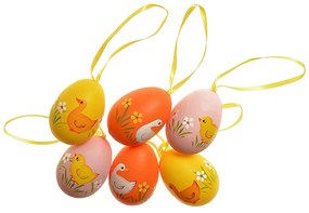 Sada závesných veľkonočných vajíčok 5 cm, 6 ks