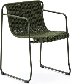 Zelená kovová záhradná stolička Maurina – Kave Home
