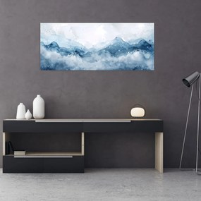 Obraz - Mraky a vlny, akvarel (120x50 cm)