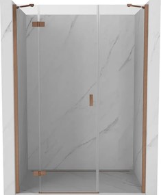 Mexen Mist-H, 1-krídlové sprchové dvere ľavé 155 cm, číre sklo, medený matný profil, 8A5-155-001-65-00-L