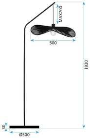 Toolight Toolight, podlahová lampa 1xE27, APP1834-1F, čierna matná, OSW-00637