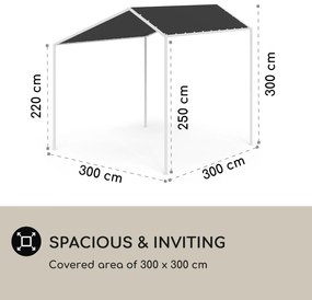 Blumfeldt La Rochelle Gazebo, šikmá pergola, hliníkový rám, UV 50+, polyesterová tkanina