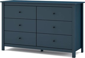 Tmavomodrá nízka komoda z borovicového dreva 130x80 cm Misti - Marckeric