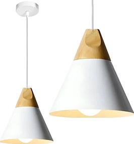 Toolight - Závesná lampa Scandi A 1xE27, biela-hnedá, OSW-00148