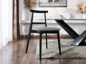 Čalúnená jedálenská stolička KT71, Dostupné poťahy: Magic Velvet 2217, Farby: czarny