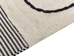 Bavlnený koberec 160 x 230 cm béžová/čierna DOKUZ Beliani