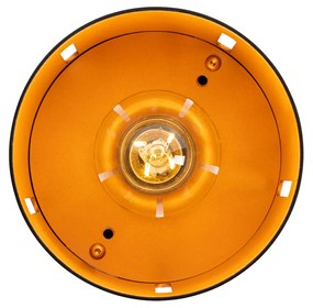 Dizajnové stropné svietidlo čierne so zlatým vnútrom - Yana