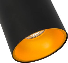 Sada 6 moderných bodových svetiel čierna so zlatou GU10 50mm - Deep