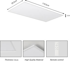 Brilagi - stmievateľné LED stropné svietidlo SLIMFRAME LED/80W/230V 120x60 cm biele + diaľkové ovládanie