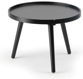 Odkladací stolík z MDF, priemer 50 cm, čierny