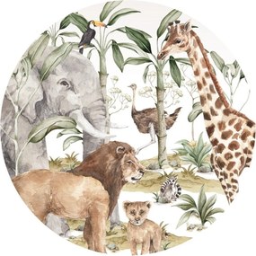 Samolepka do detskej izby Savanna svet v kruhu M