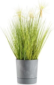 PLASTOVÝ KVETINÁČ AZALEA SADA 2KS 22,5X23,5 CM+17,5X18,5 CM IMITÁCIA BETÓNU SIVÁ